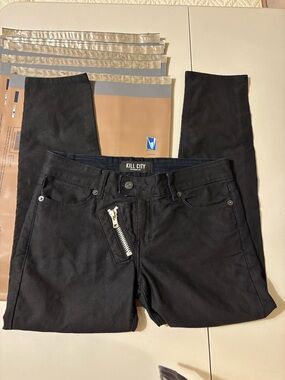 Kill City Women's Black Super Skinny Junkie Jeans Size 27 Front Zip Ankle Grunge